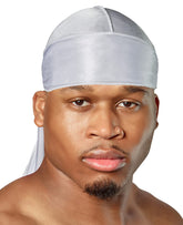 ShyneDurags Silky Durag - White | Perfect for Waves, Braids & Locs | Premium Silk Du Rags for Men & Women | Wide & Long Tail | Ultra-Soft & Wrinkle Free Satin | Black Owned Business